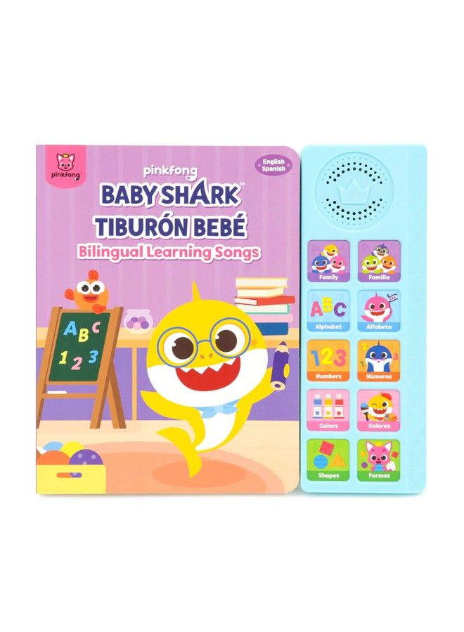 Baby Shark English Spanish Bilingual Learning Songs 10 Button Sound Book Baby Shark Bilingual Children'S Sound Books Interactive Learning Books For Toddlers Learning & Education Toys 18 Months