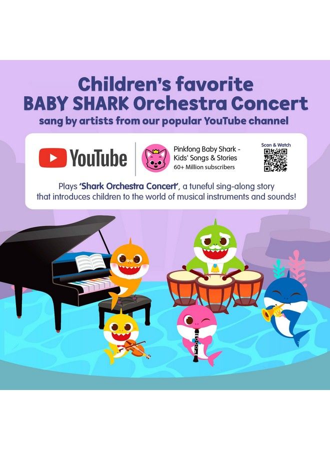 Baby Shark Shark Orchestra Concert 7 Button Sound Book Baby Shark Children'S Sound Books Interactive Learning Books For Toddlers Learning & Education Toys Baby Shark Gifts For Babies