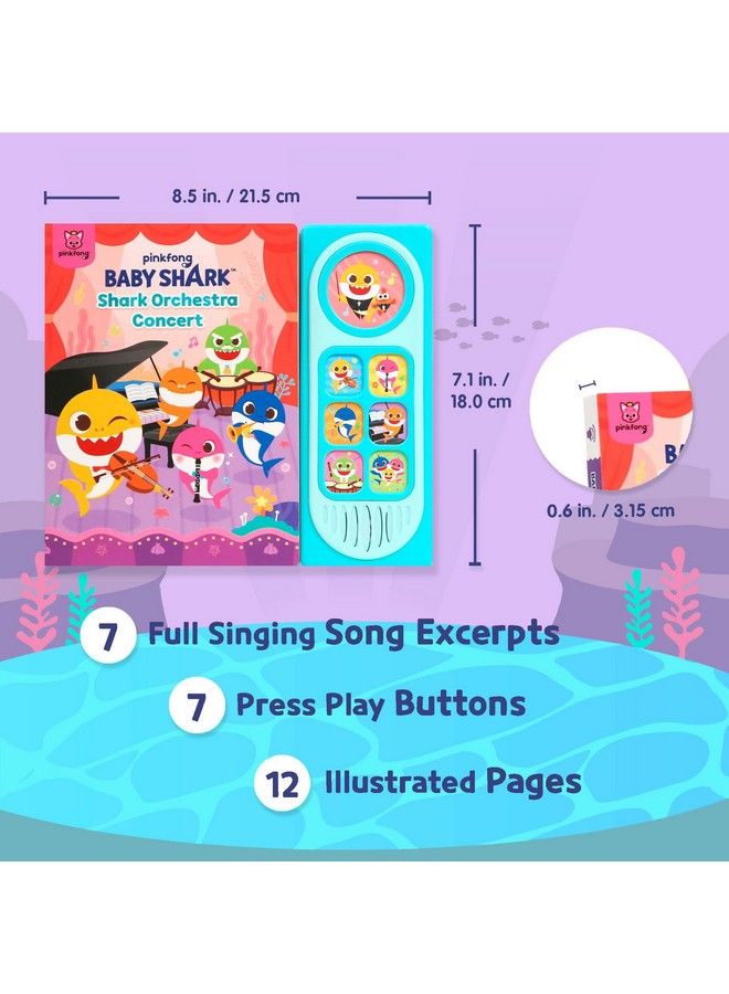 Baby Shark Shark Orchestra Concert 7 Button Sound Book Baby Shark Children'S Sound Books Interactive Learning Books For Toddlers Learning & Education Toys Baby Shark Gifts For Babies