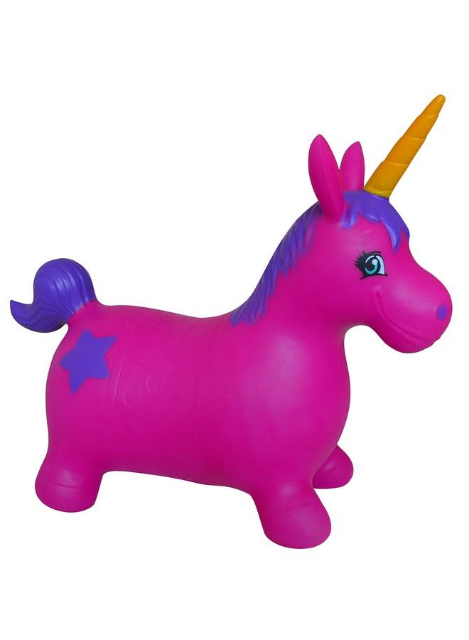 Unicorn Bouncer With Hand Pump Inflatable Space Hopper Ride On Bouncy Animal (Purple)