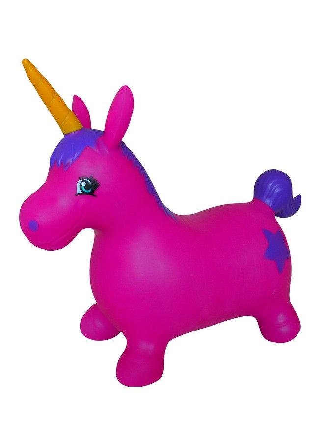 Unicorn Bouncer With Hand Pump Inflatable Space Hopper Ride On Bouncy Animal (Purple)