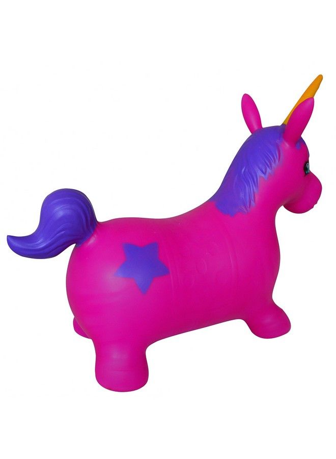 Unicorn Bouncer With Hand Pump Inflatable Space Hopper Ride On Bouncy Animal (Purple)