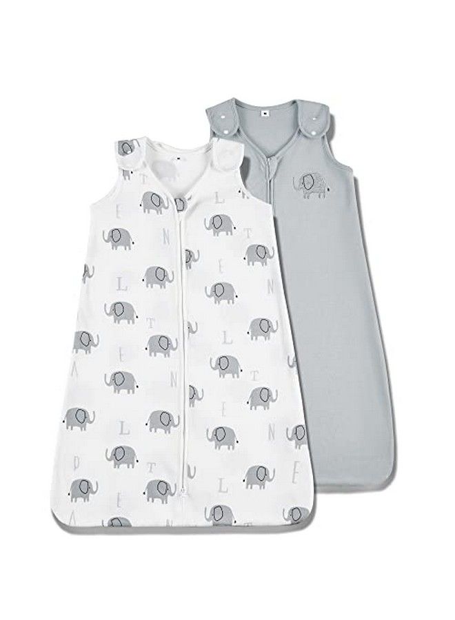 Sleep Sack 2 Pack Baby Wearable Blanket With 2 Way Zipper Extra Soft Sleeveless Sleep Sack For Boy Girl Gray Elephant & Light Gray 18 24 Months
