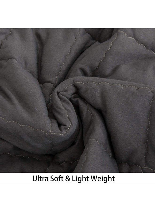 Down Alternative Oversized Toddler Comforter Super Soft And Warm Solid Color Baby Crib Quilted Blanket 43X60 Inches Dark Grey