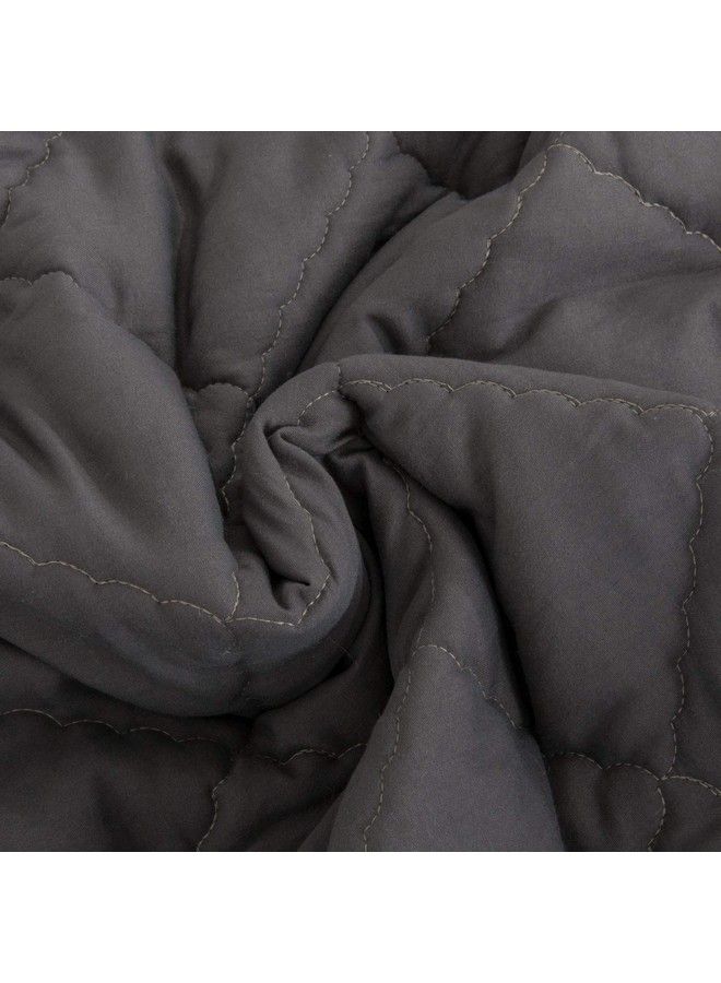 Down Alternative Toddler Comforter Lightweight And Warm Solid Color Baby Crib Quilted Blanket 39X47 Inches Dark Grey