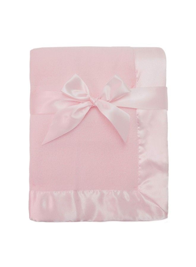 Fleece Blanket 30 X 40 With 2 Satin Trim Pink For Girls