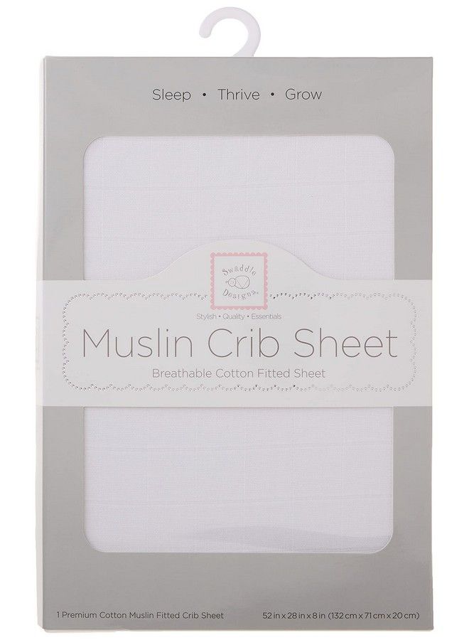 Softest Cotton Muslin Fitted Crib Sheet/Toddler Sheet For Baby Boy & Girl Pure White