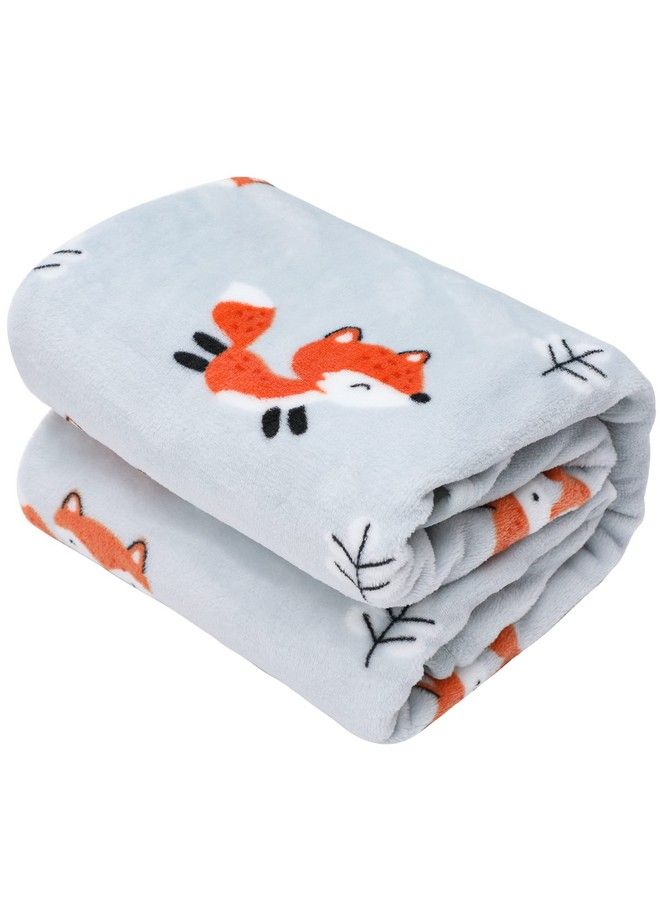 Micro Fleece Plush Soft Toddler Blanket For Boys Girls Large Lightweight Crib Blanket For Baby Bed Lounger Fuzzy Warm Cozy Blanket For Daycare Preschool Naptime Oversized 40X50 Fox