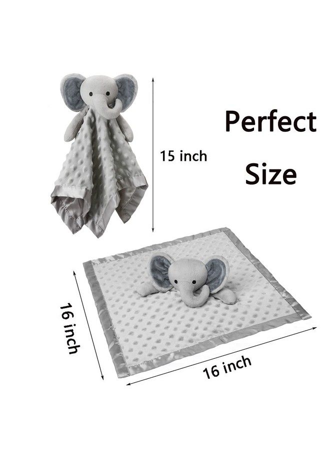 Elephant Loveys For Babies Soft Security Blanket Baby Snuggle Toy Stuffed Animal Blanket Baby Registry Search Baby Boy Gifts For Infant And Toddler Gray 16 Inch