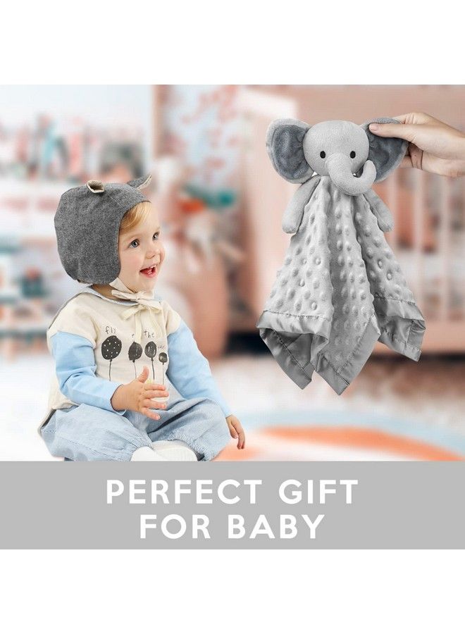 Elephant Loveys For Babies Soft Security Blanket Baby Snuggle Toy Stuffed Animal Blanket Baby Registry Search Baby Boy Gifts For Infant And Toddler Gray 16 Inch