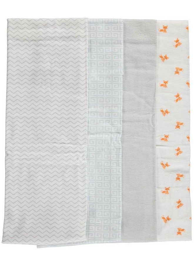 Unisex Baby Cotton Flannel Receiving Blankets Fox 4 Pack One Size