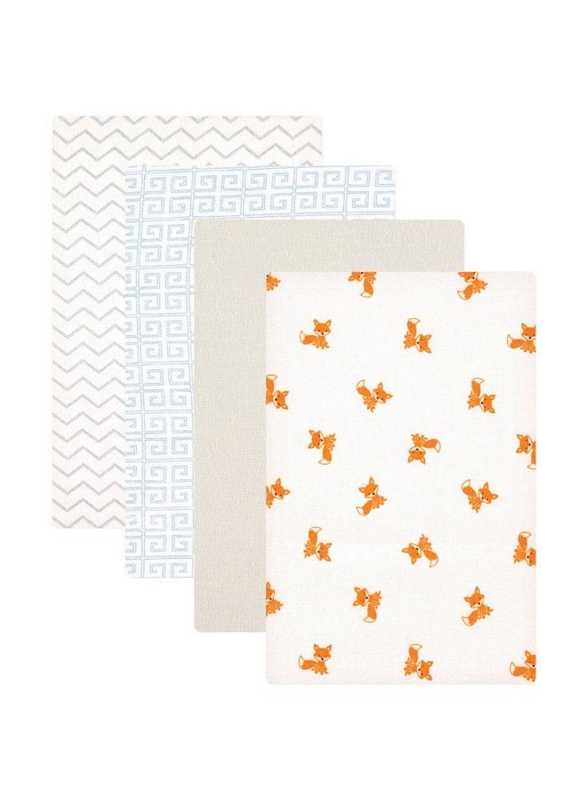 Unisex Baby Cotton Flannel Receiving Blankets Fox 4 Pack One Size