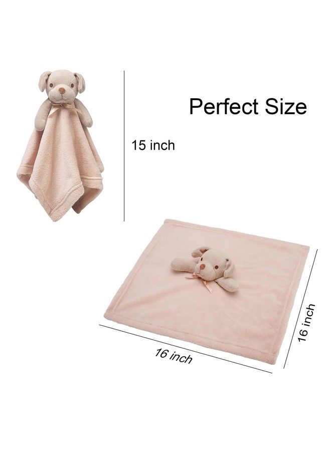 Dog Security Blanket Brown Soft Puppy Lovey For Boys And Girls Unisex Lovie Baby Gifts For Toddler And Infant 16 Inch