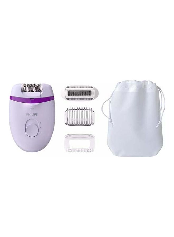 Corded Epilator With Cleaning Brush, Shaver, Shaver Comb, Massage Cap And Pouch Multicolour