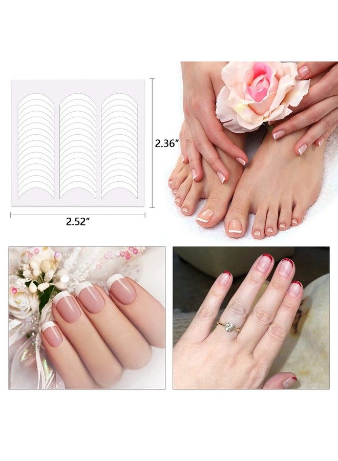 4320 Pieces 90 Sheets French Tip Nail Guides Nail Stencils Self Adhesive Nail Art Stickers Half Moon French Manicure Strips Nail French Tip Tool French Nail Sticker Nail Art Stencils