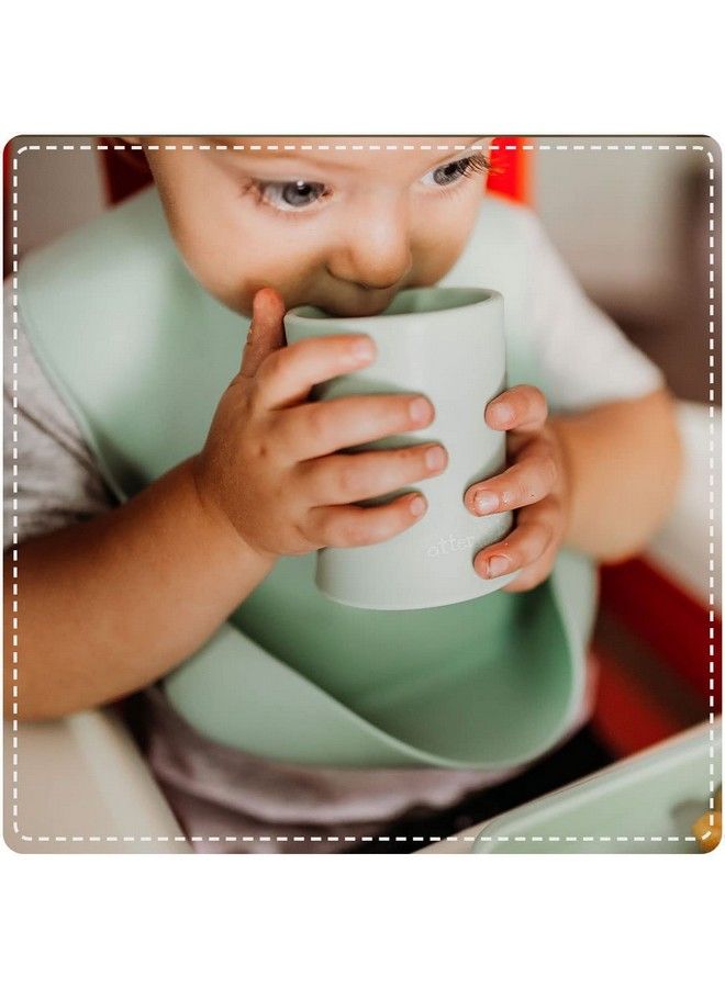 Silicone Baby & Toddler Training Cup Pediatric Ot Approved 100% Platinum Pure Lfgb Silicone Unbreakable Plastic Free Tiny Cup Perfect For Baby Led Weaning (Sage)