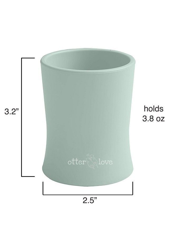 Silicone Baby & Toddler Training Cup Pediatric Ot Approved 100% Platinum Pure Lfgb Silicone Unbreakable Plastic Free Tiny Cup Perfect For Baby Led Weaning (Sage)