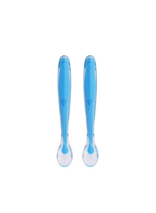 2 Soft Silicone Tip Spoons Blue