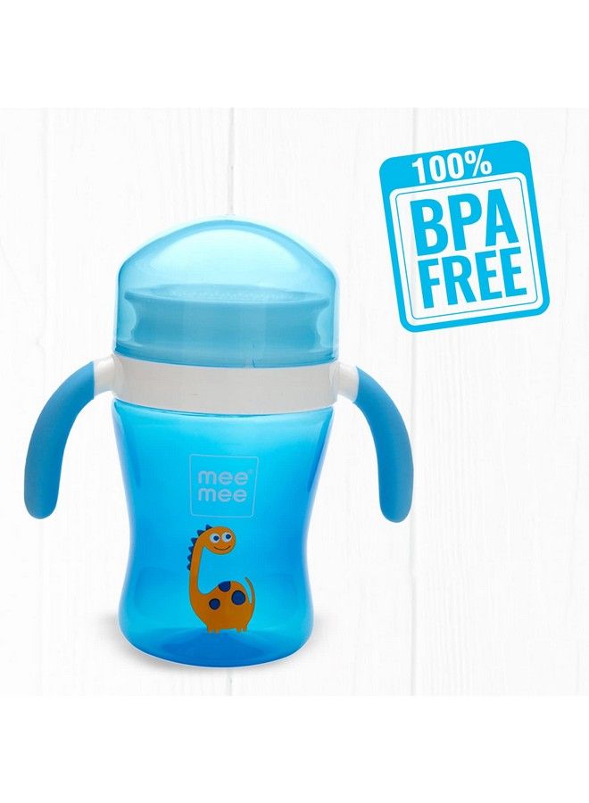 Bpa Free 2 In 1 Convertible Sipper Cup With Soft Spout & Straw Anti Leak Detachable Handle For Babies;Toddlers;Kids 240 Ml Blue (Plastic)