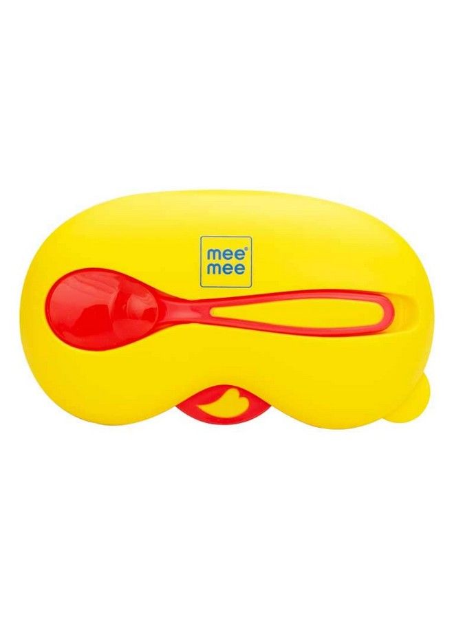 Air Tight Baby Feeding Bowl ; Bpa Free ; With Soft Tip Spoon (Red Yellow)