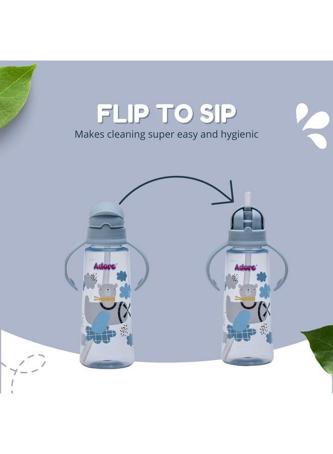 Bling Straw Sipper With Handle 270Ml (Blue)
