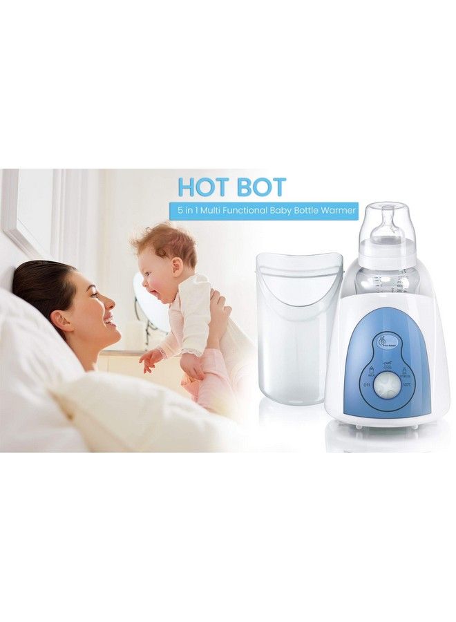 Hot Bot 5 In 1 Electric Baby Bottle Warmer & Sterilizer Electric Baby Milk Food & Water Heater With Lcd Temperature (White)