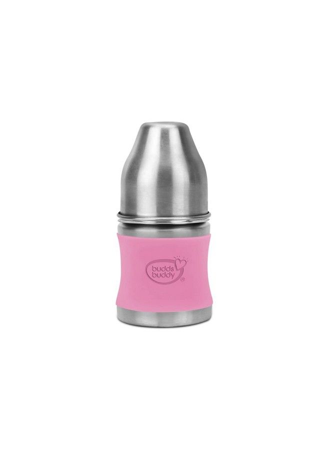 Magnum Plus Stainless Steel 2 In 1 Wide Neck Baby Feeding Bottle With Extra Spout Sipper 125Ml Pink