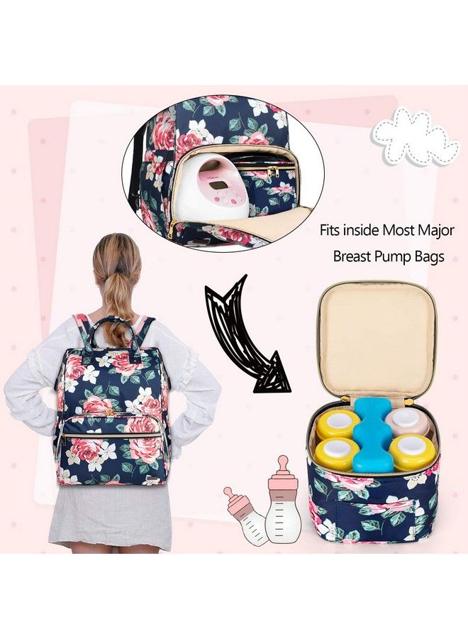 Breastmilk Cooler Bag Baby Bottles Bag For Up To 4 Large 5 Ounce Bottles Without Nipple Perfect For Working Mom Mother (Bag Only) Peony