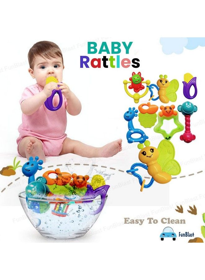 Rattles And Teether For Babies Colorful Silicon Non Toxic Bpa Free For Babies Toddlers Infants & Children (Multicolor)