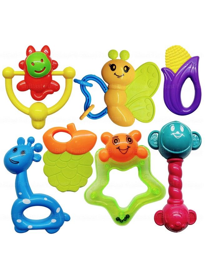 Rattles And Teether For Babies Colorful Silicon Non Toxic Bpa Free For Babies Toddlers Infants & Children (Multicolor)