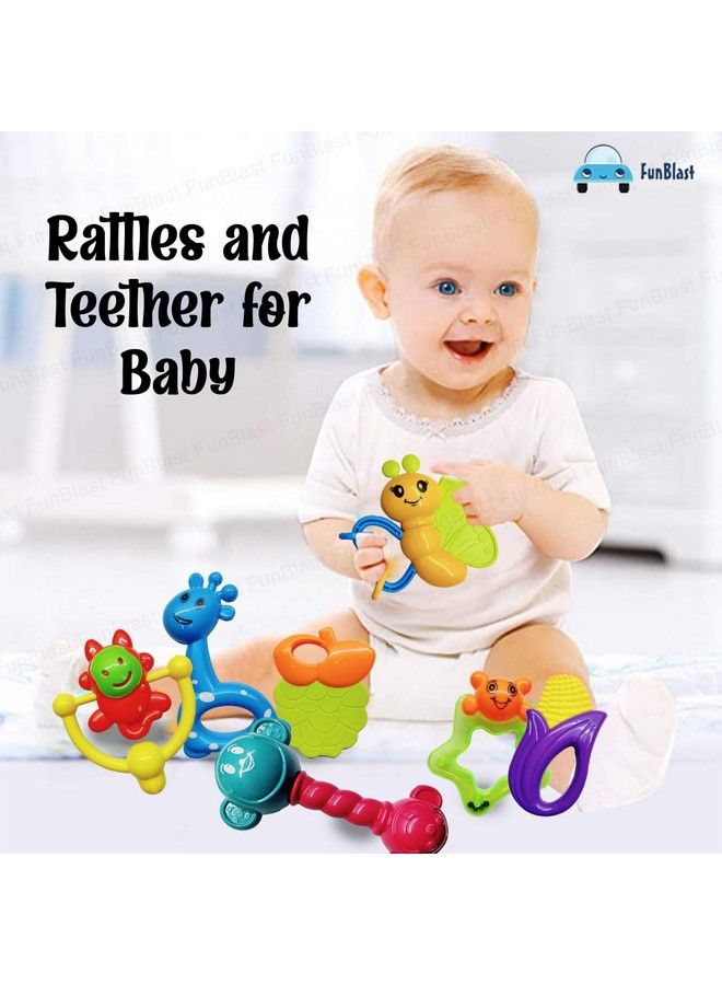 Rattles And Teether For Babies Colorful Silicon Non Toxic Bpa Free For Babies Toddlers Infants & Children (Multicolor)