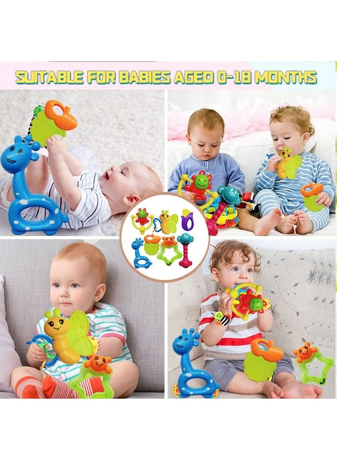 Rattles And Teether For Babies Colorful Silicon Non Toxic Bpa Free For Babies Toddlers Infants & Children (Multicolor)