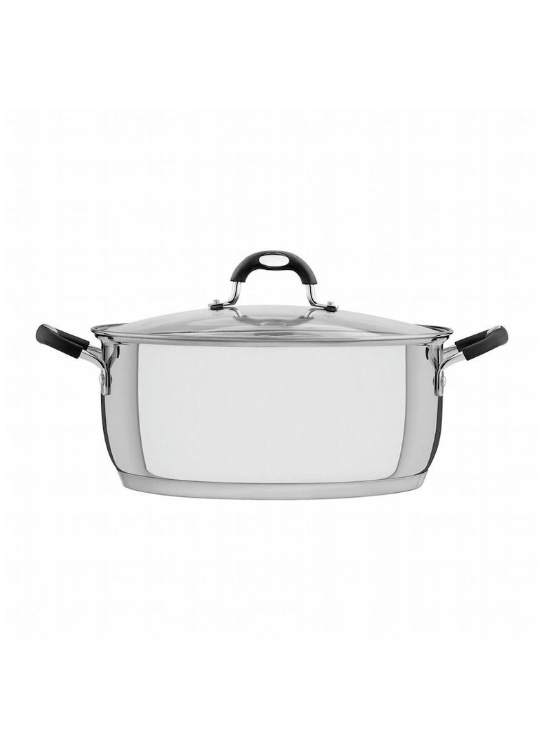 Since 1911,Made in Brazil- Solar Silicon 30cm 8.9L Stainless Steel Shallow Casserole with Tri-ply Bottom