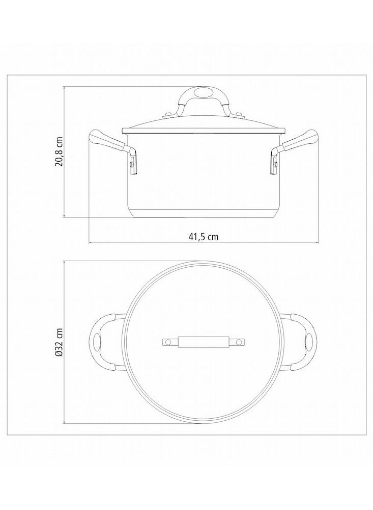 Since 1911,Made in Brazil- Solar Silicon 30cm 8.9L Stainless Steel Shallow Casserole with Tri-ply Bottom