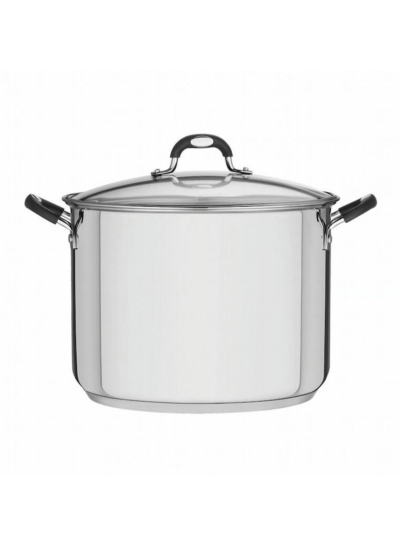 Since 1911,Made in Brazil- Solar Silicon 30cm 15.4L Stainless Steel Stock Pot with Tri-ply Bottom,