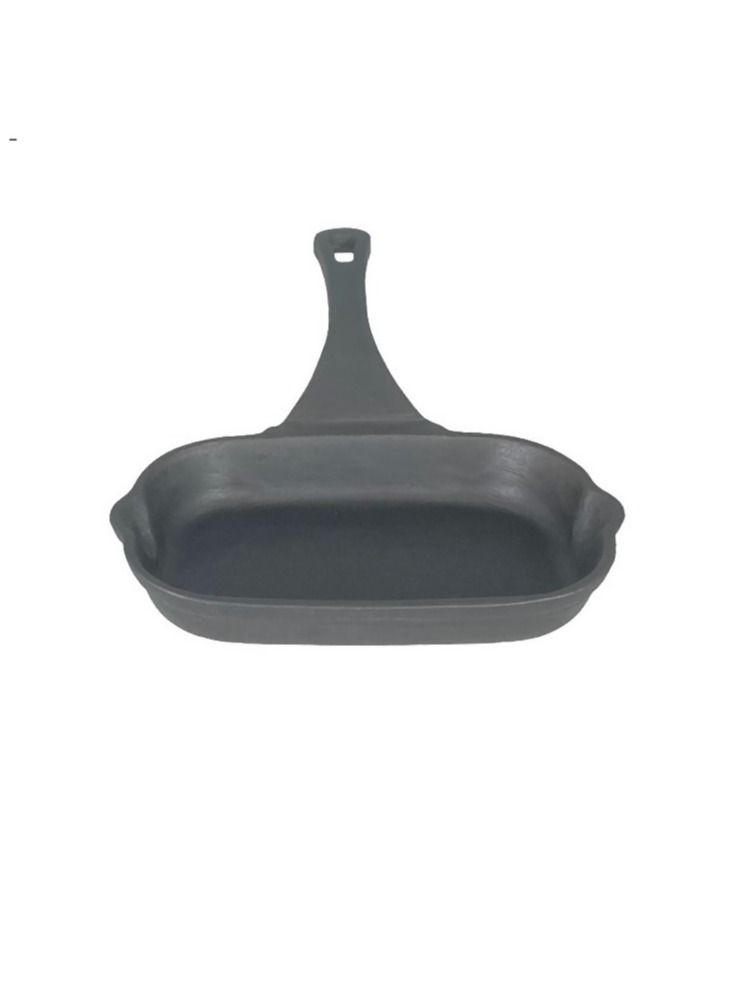 Cast Iron Rectangle Fry pan 27 x 22cm Pre-Seasoned Griller with Polished Cooking Surface