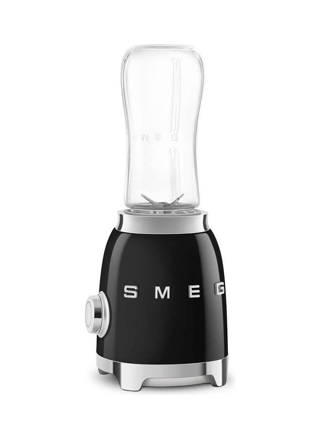 50's Retro Style Aesthetic Blender With 2 Speed Settings And 2 Bottles-To-Go 300 W PBF01BLUK Black