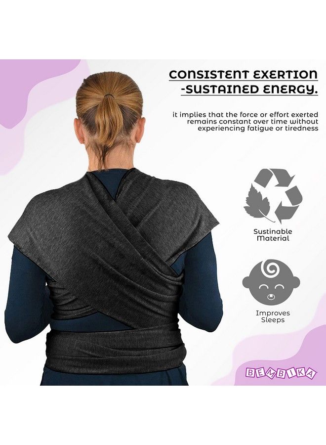 Baby Essential Hands Free Baby Carrier Wrap Breathable Lightweight Baby Wrap Carrier Cloth Suitable For Newborn Infants (Black)