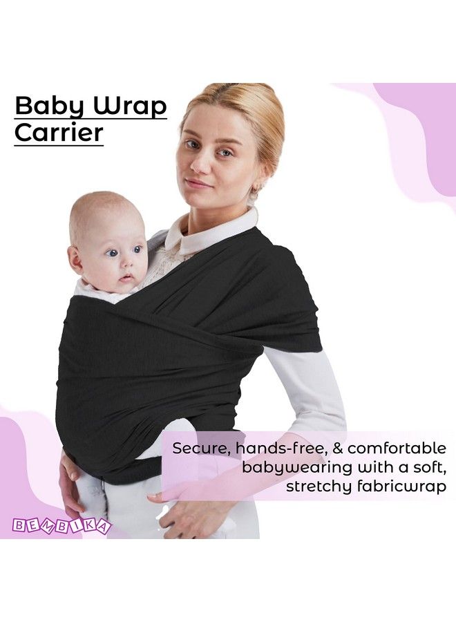 Baby Essential Hands Free Baby Carrier Wrap Breathable Lightweight Baby Wrap Carrier Cloth Suitable For Newborn Infants (Black)