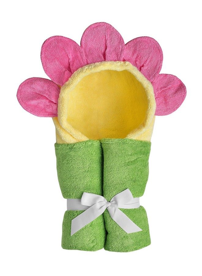 Hooded Baby Towel For Kids 2 8 ; Large 100% Cotton Baby Towel For Girls ; Cute Flower Bath Towels For Babies And Toddlers With Pink Petals