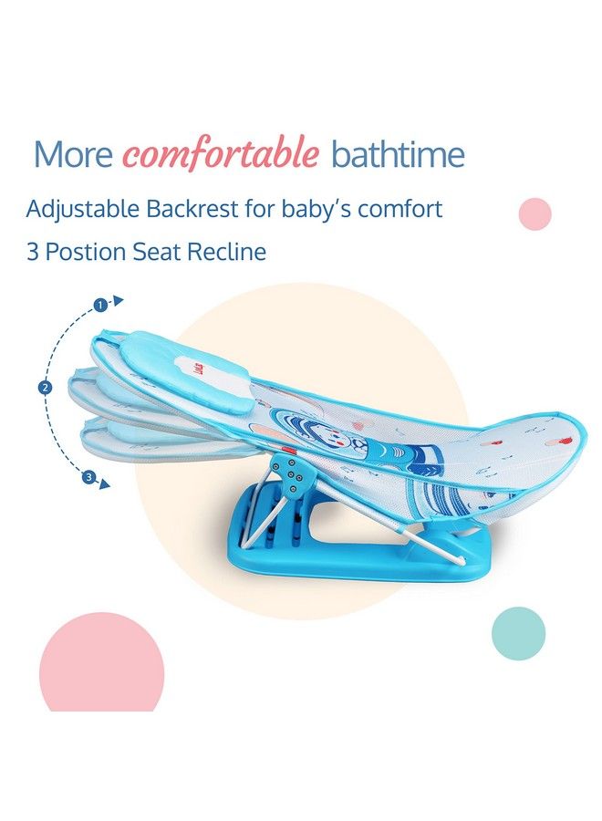 Happy Wheels Baby Bather For Baby 0 6 Months New Born Baby Bath Chair 3 Position Adjustable Washable Soft Mesh Large Seat (Multicolor)