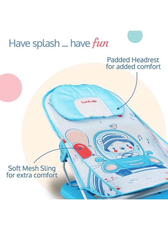 Happy Wheels Baby Bather For Baby 0 6 Months New Born Baby Bath Chair 3 Position Adjustable Washable Soft Mesh Large Seat (Multicolor)