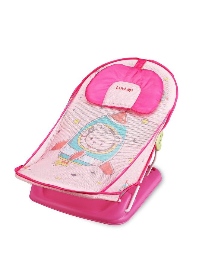 Happy Astronaut Baby Bather For Baby 0 12 Months New Born Baby Bath Chair 3 Position Adjustable Washable Soft Mesh Large Seat (Multicolor)