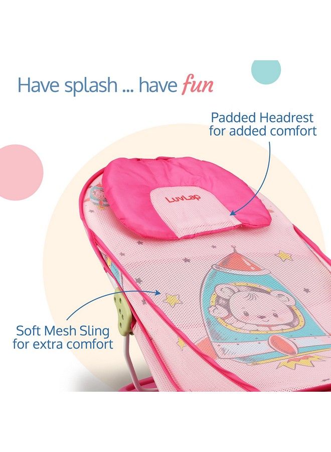 Happy Astronaut Baby Bather For Baby 0 12 Months New Born Baby Bath Chair 3 Position Adjustable Washable Soft Mesh Large Seat (Multicolor)