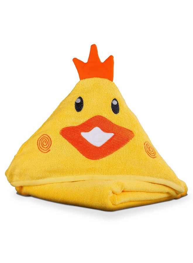 Hooded Baby Bath Towel For New Born Super Soft Made With Super Soft And Highly Absorbent 100% Zero Twist Cotton Can Be Used For Baby Swaddling (Yellow Chicken)