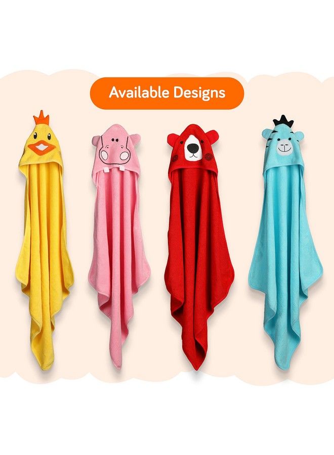 Hooded Baby Bath Towel For New Born Super Soft Made With Super Soft And Highly Absorbent 100% Zero Twist Cotton Can Be Used For Baby Swaddling (Yellow Chicken)