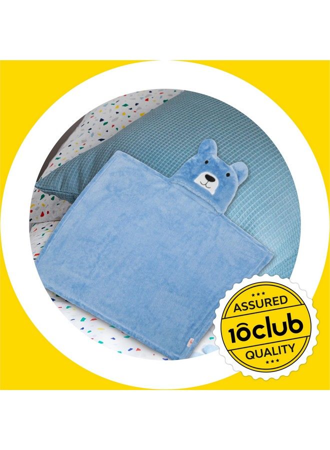 By 10Club 3 In 1 Hooded Baby Blanket Wrapper Pack Of 2 (Tiger Yellow And Blue Bear) ; Unisex All Season Soft Swaddle ; Nursing Gift ; Multipurpose Blanket ; Travel Friendly Quilts