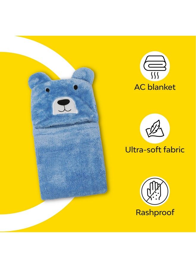 By 10Club 3 In 1 Hooded Baby Blanket Wrapper Pack Of 2 (Tiger Yellow And Blue Bear) ; Unisex All Season Soft Swaddle ; Nursing Gift ; Multipurpose Blanket ; Travel Friendly Quilts