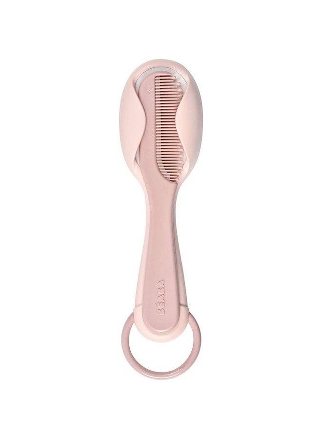 Comb + Hairbrush Set For Babies And Children Integrated Comb Storage System On The Back Of The Brush Pink (920367)