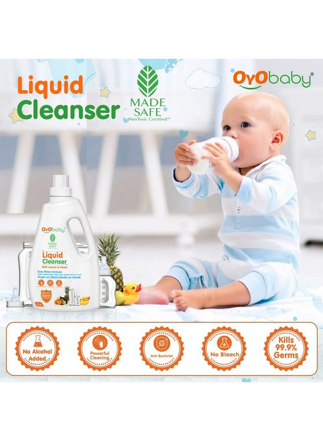 Anti Bacterial Baby Liquid Cleanser ; Kills 99.9% Germs ;Food Grade Cleanser ; Baby Bottles Cleanser ; Nipple Cleanser ; Baby Toys Cleanger ; Accessories And Vegetables Wash 1 Litter